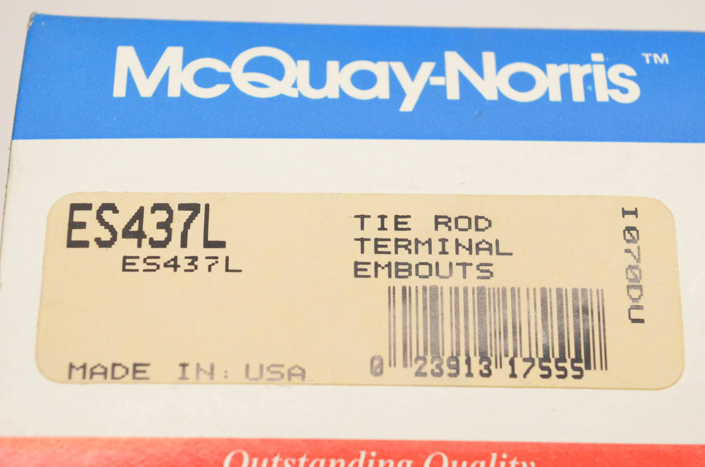 McQuay-Norris ES437L, 2692329, TR1210 Tie Rod Terminal Kit NOS