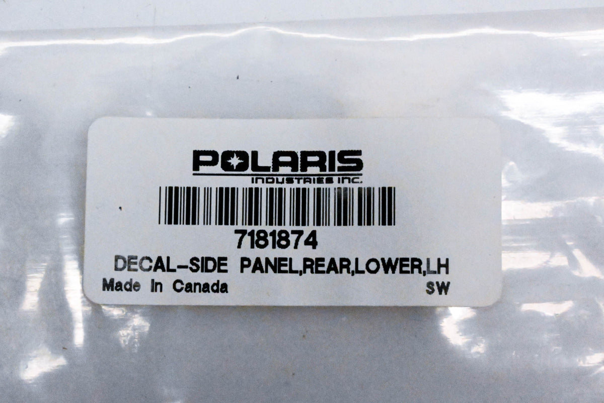 New OEM Polaris 7181874 Lower Left Rear Side Panel Decal NOS