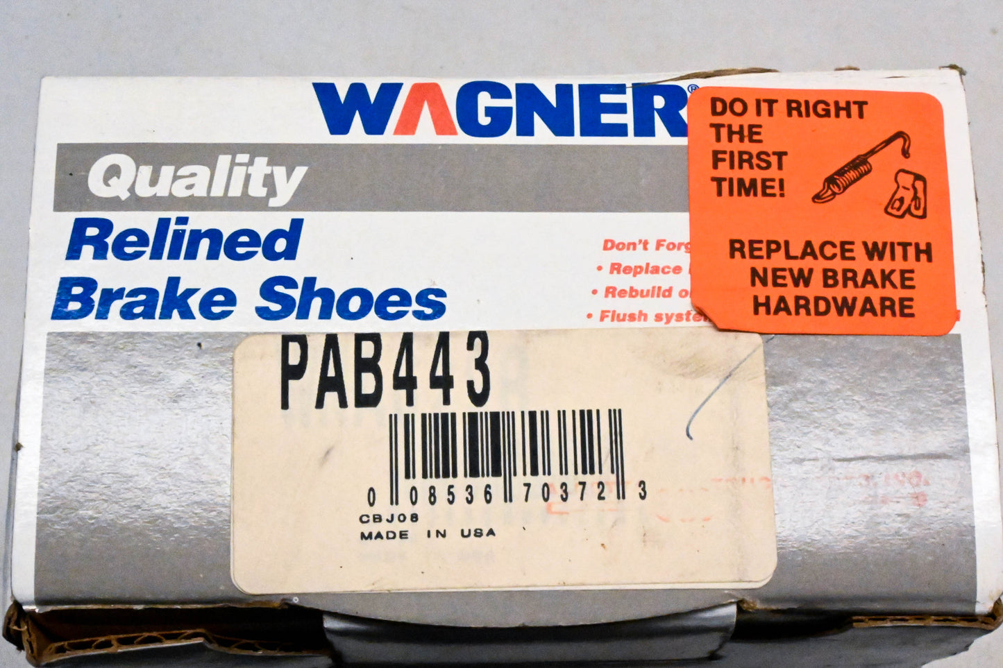 Wagner PAB443 Relined Brake Shoe Kit NOS