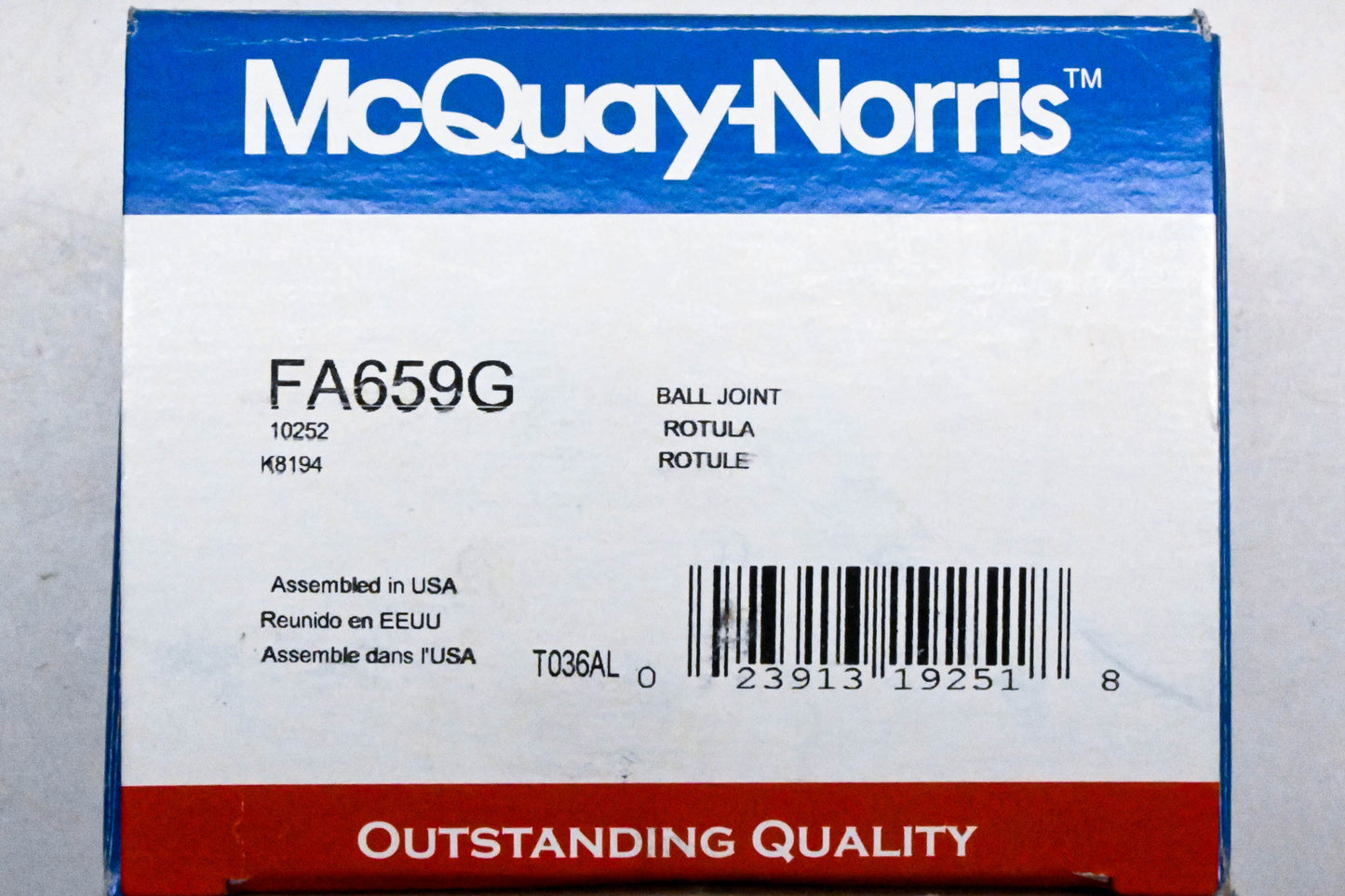 McQuay-Norris FA659G, 10252, K8194 Ball Joint Kit NOS