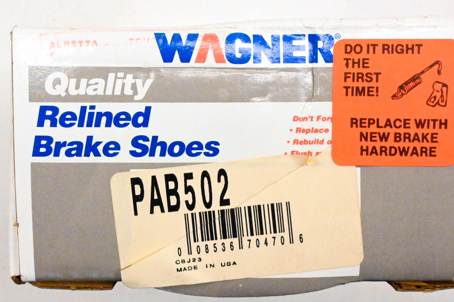 Wagner PAB502 Relined Brake Shoe Kit NOS