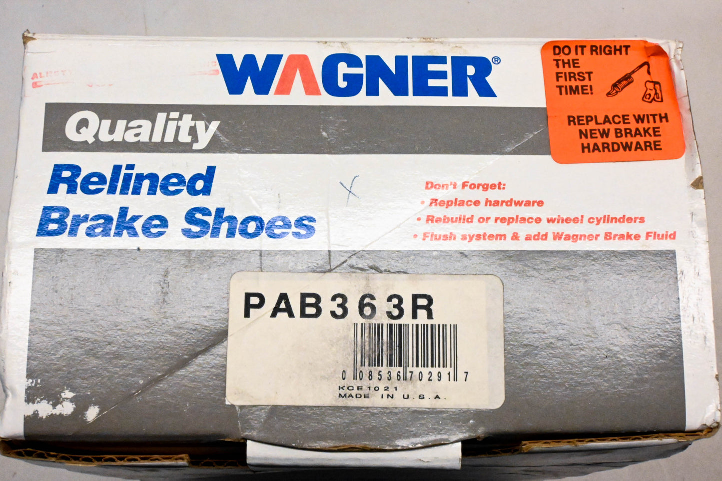 Wagner PAB363R Relined Brake Shoe Kit NOS