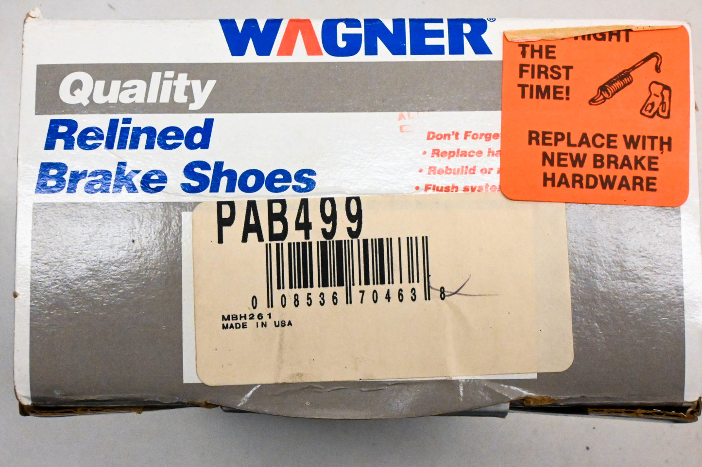 Wagner PAB499 Relined Brake Shoe Kit NOS