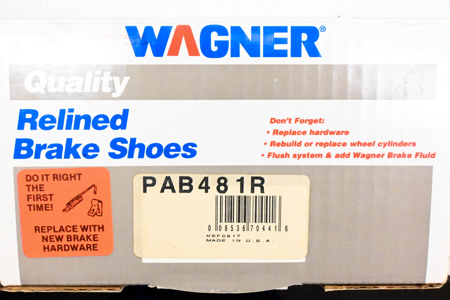 Wagner PAB481R Relined Brake Shoe Kit NOS