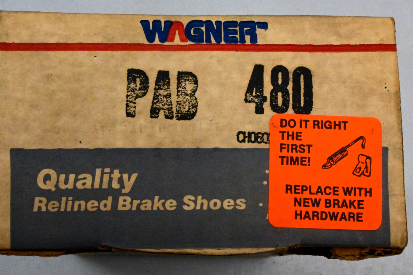 Wagner PAB480 Relined Brake Shoe Kit NOS