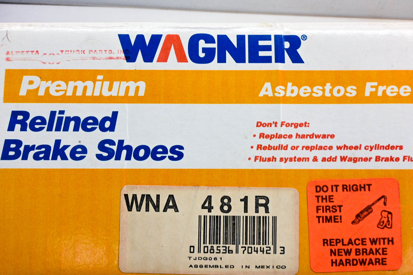 Wagner WNA481R Relined Brake Shoe Kit NOS