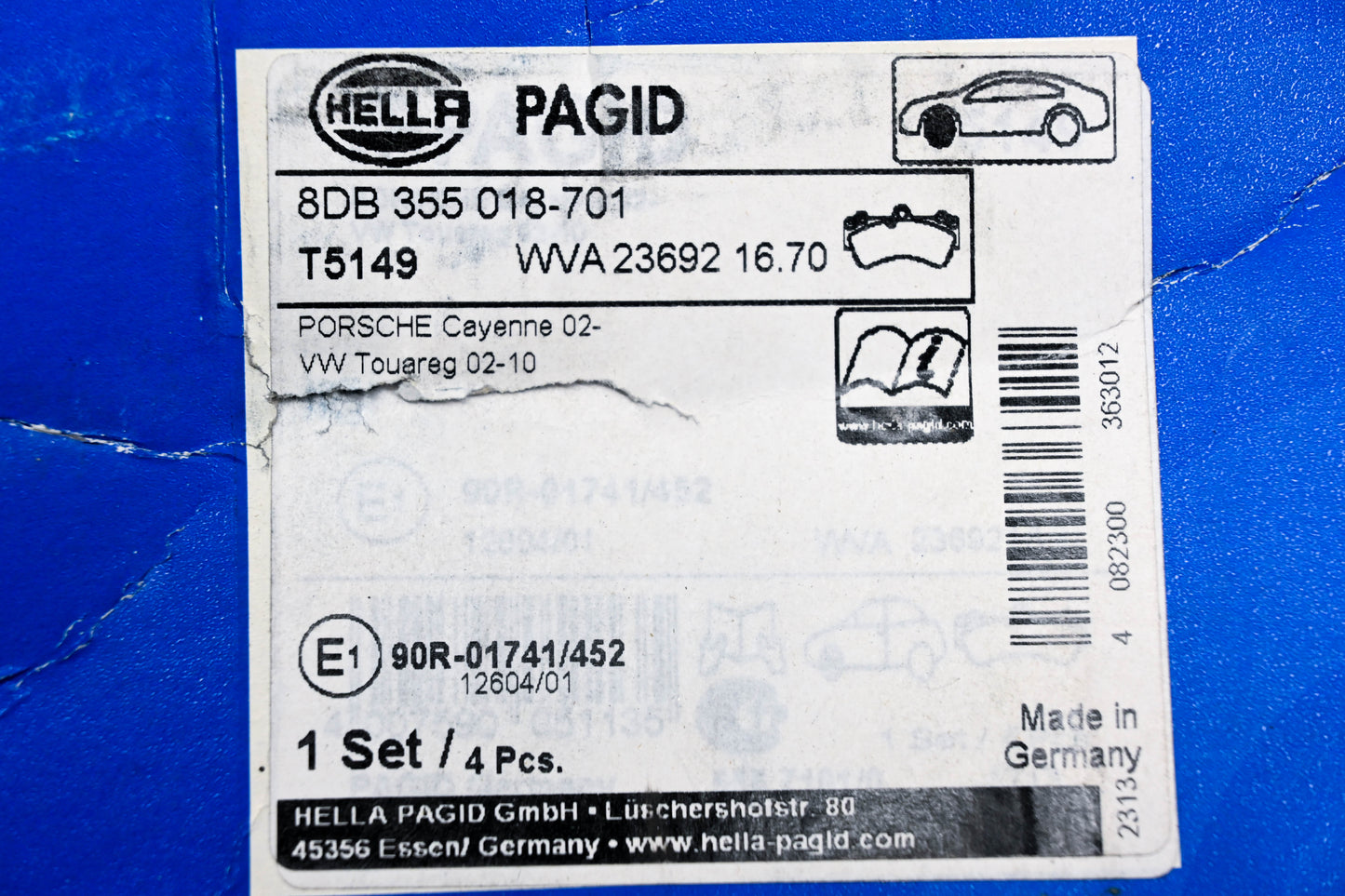 Pagid 8DB355018-701, T5149, WVA 23692 16.70 Brake Pad Kit NOS