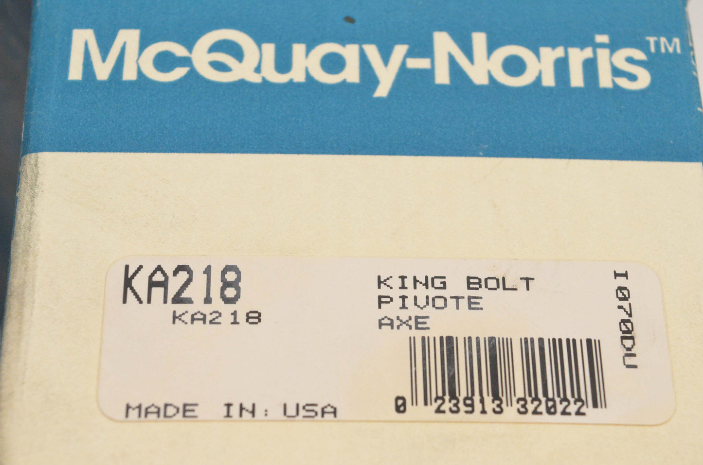 McQuay-Norris KA218 King Bolt Kit NOS