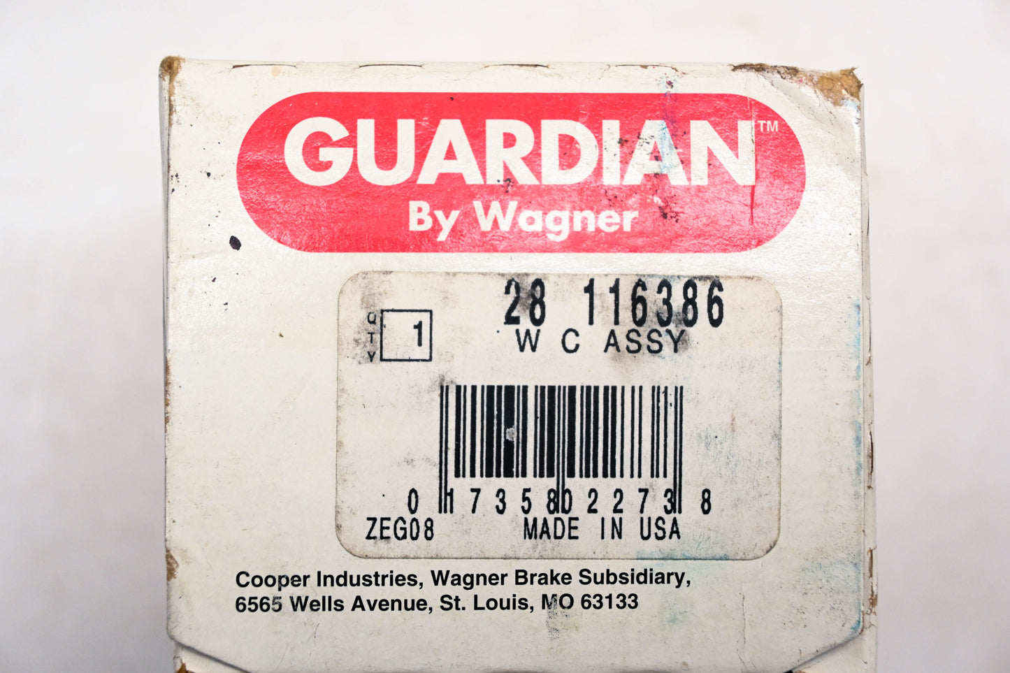 Wagner 28-116386 Guardian Wheel Cylinder Assembly NOS