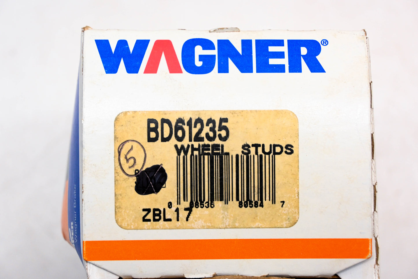 Wagner BD61235 Wheel Lug Bolts 1/2"-20 Qty 5 NOS