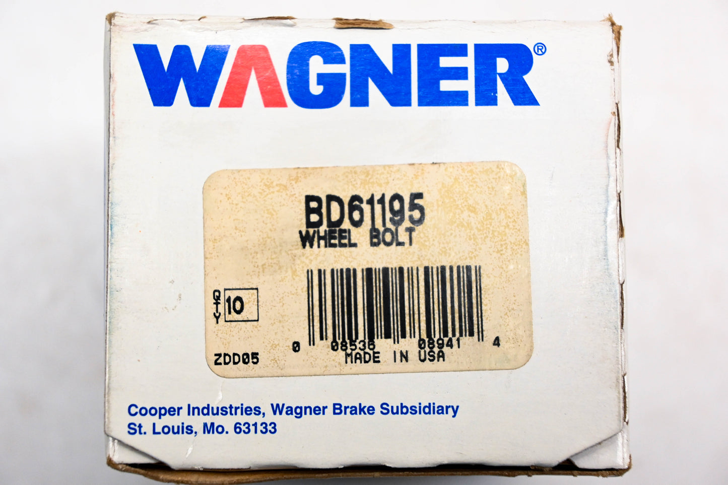 Wagner BD61195 Wheel Lug Bolts 1/2"-20 Qty 10 NOS