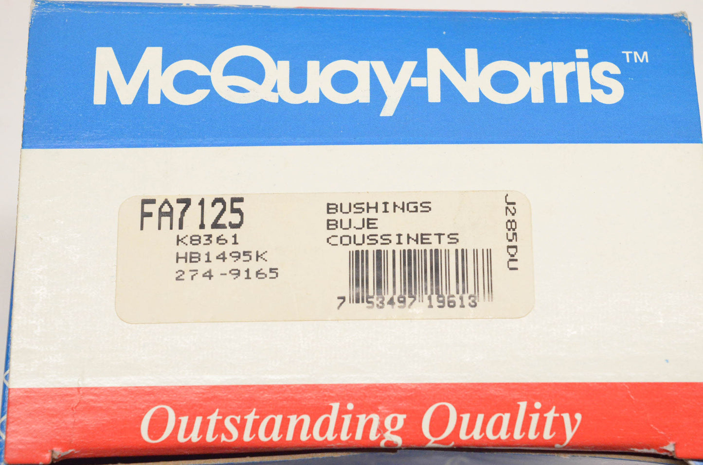McQuay-Norris FA7125, K8361, HB1495K Bushing Kit NOS