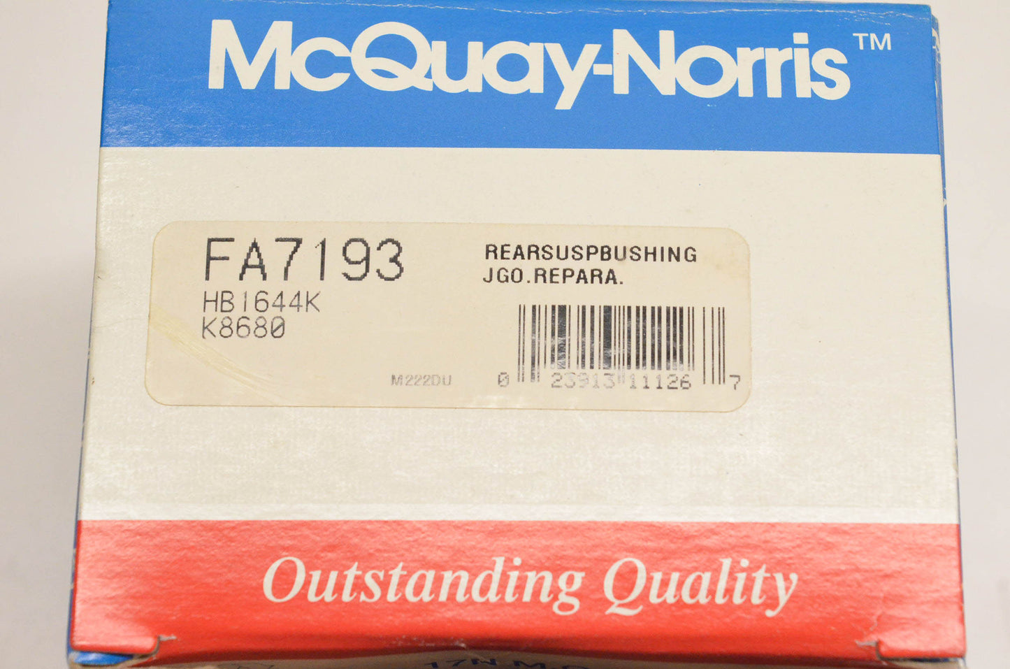 McQuay-Norris FA7193, HB1644K, K8680 Rear Suspension Bushing Kit NOS