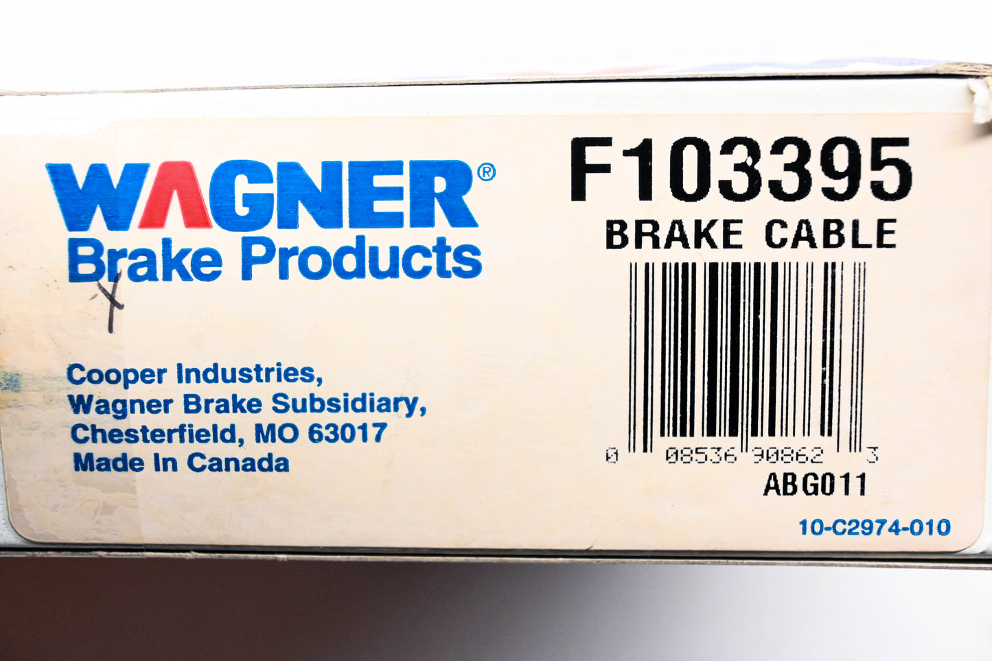 Wagner F103395 Parking Brake Cable Kit NOS