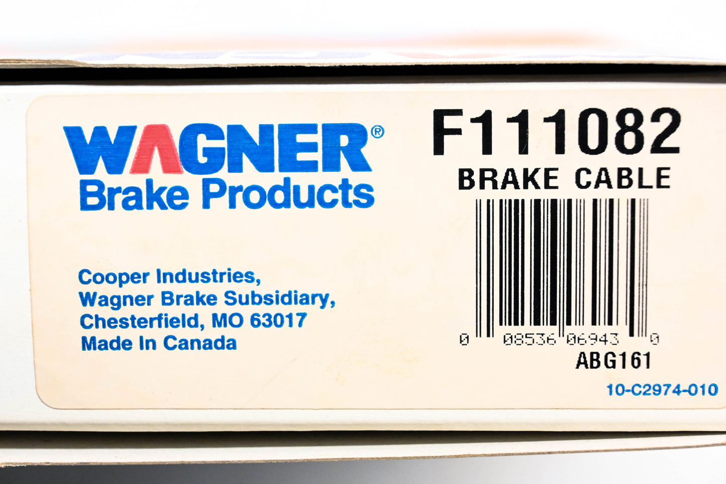 Wagner F111082 Parking Brake Cable Assembly NOS