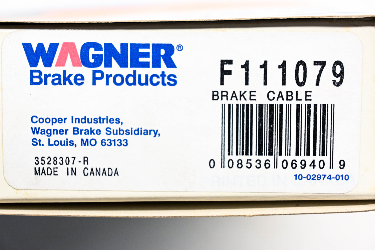 Wagner F111079 Parking Brake Cable Assembly NOS