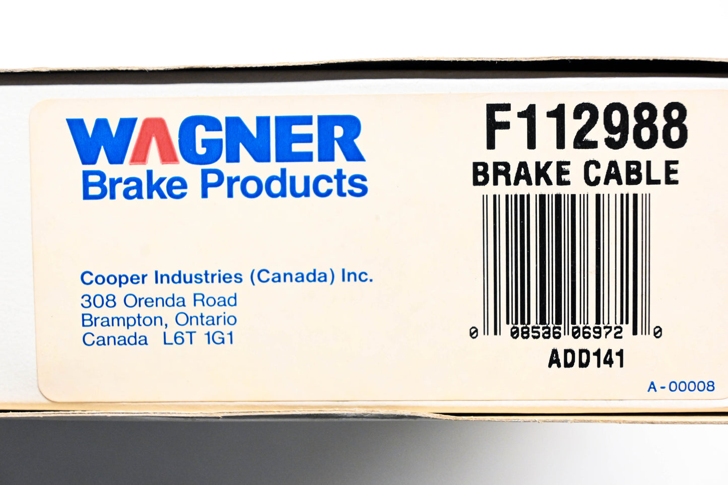 Wagner F112988 Parking Brake Cable Assembly NOS