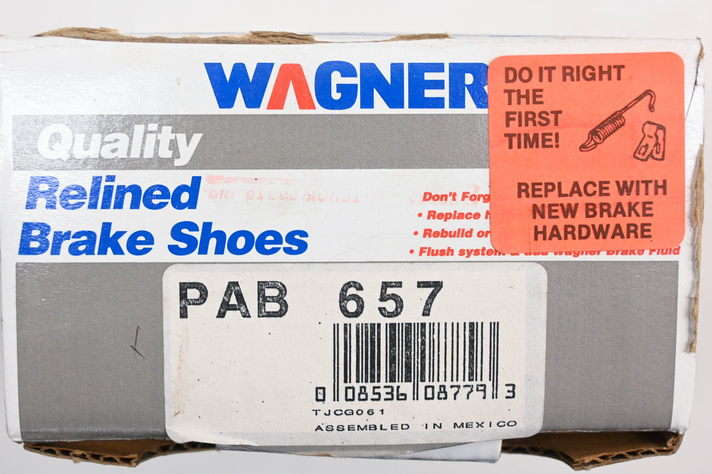 Wagner PAB657 Relined Brake Shoe Kit NOS