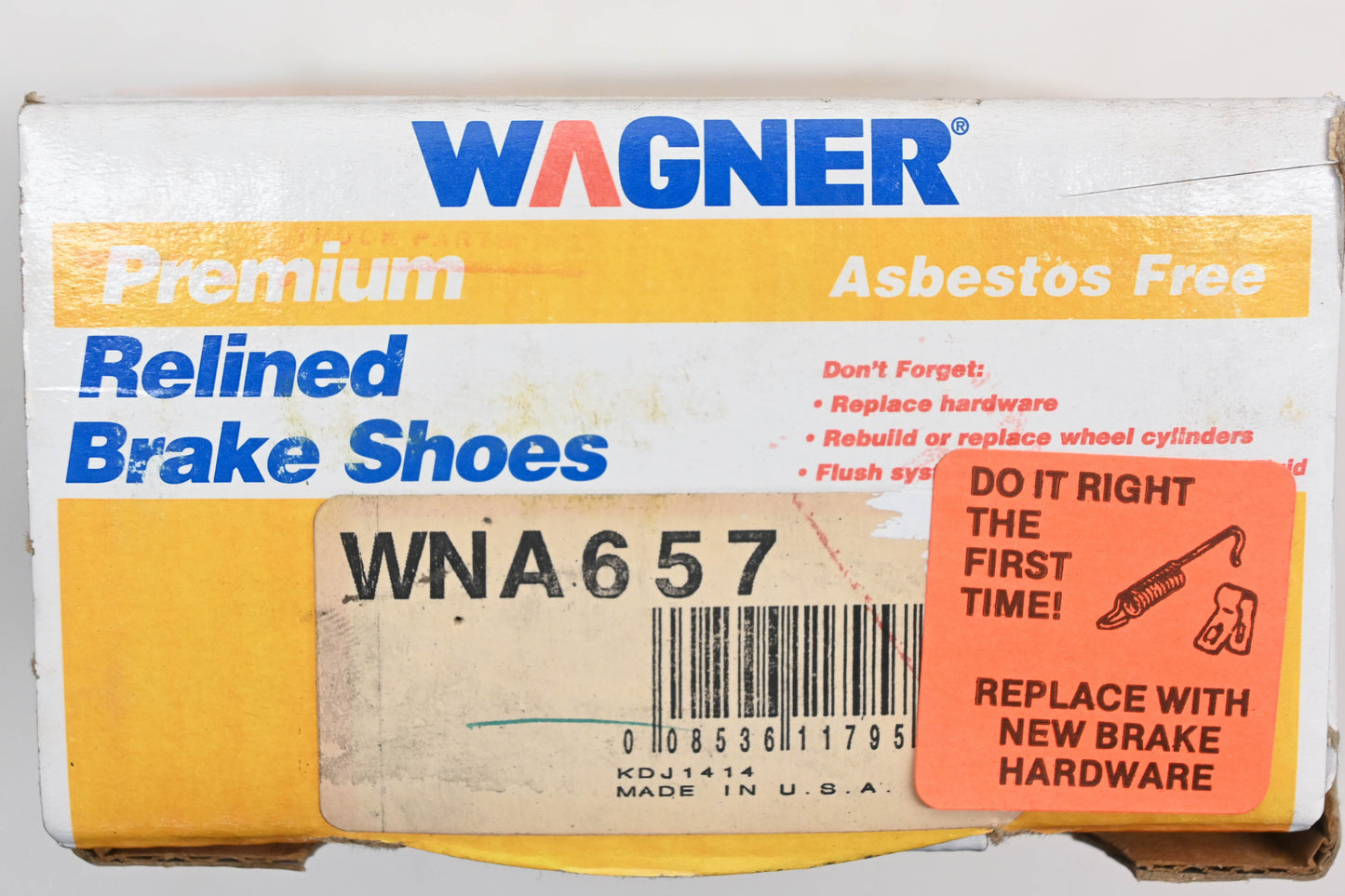 Wagner WNA657 Relined Brake Shoe Kit NOS