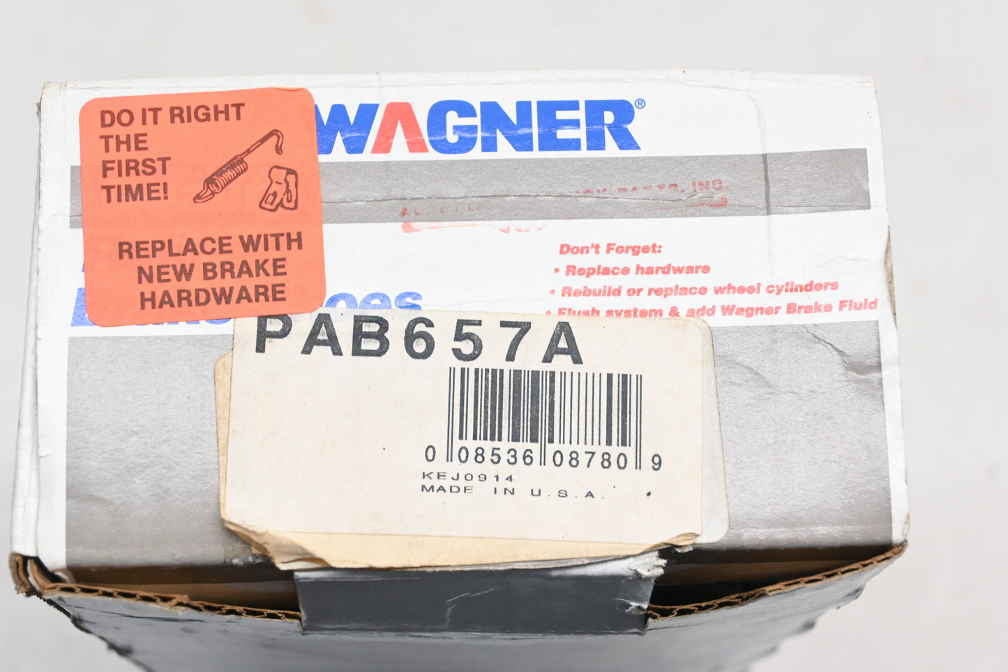 Wagner PAB657A Relined Brake Shoe Kit NOS