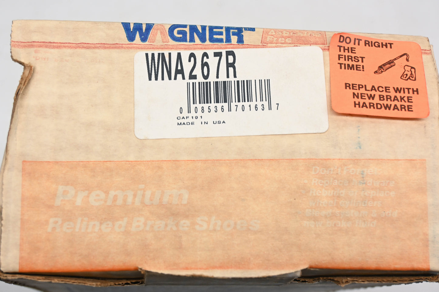 Wagner WNA267R Relined Brake Shoe Kit NOS