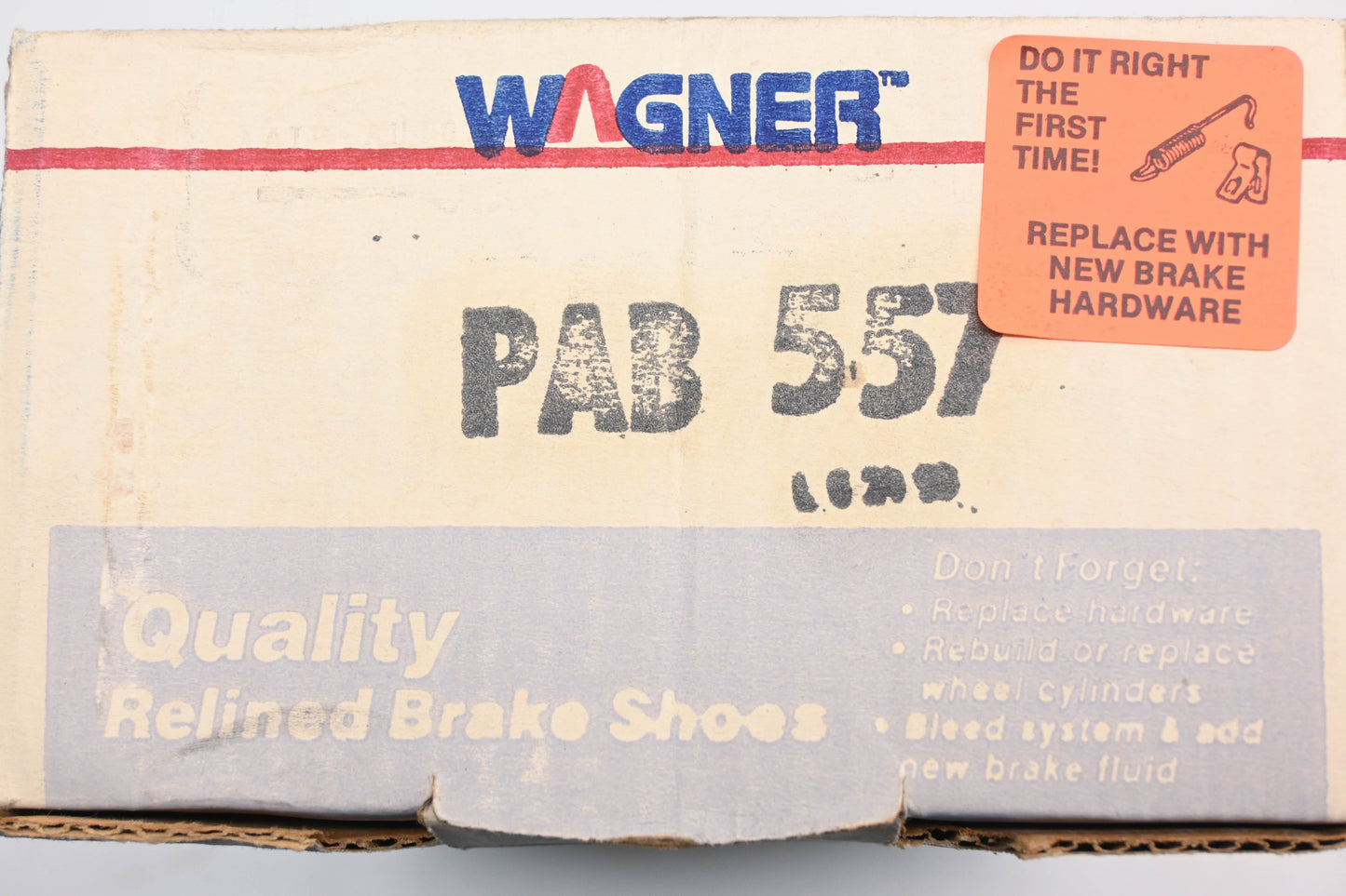Wagner PAB557 Relined Brake Shoe Kit NOS