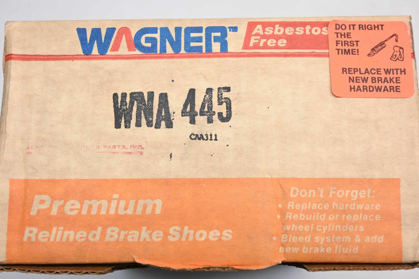 Wagner WNA445 Relined Brake Shoe Kit NOS