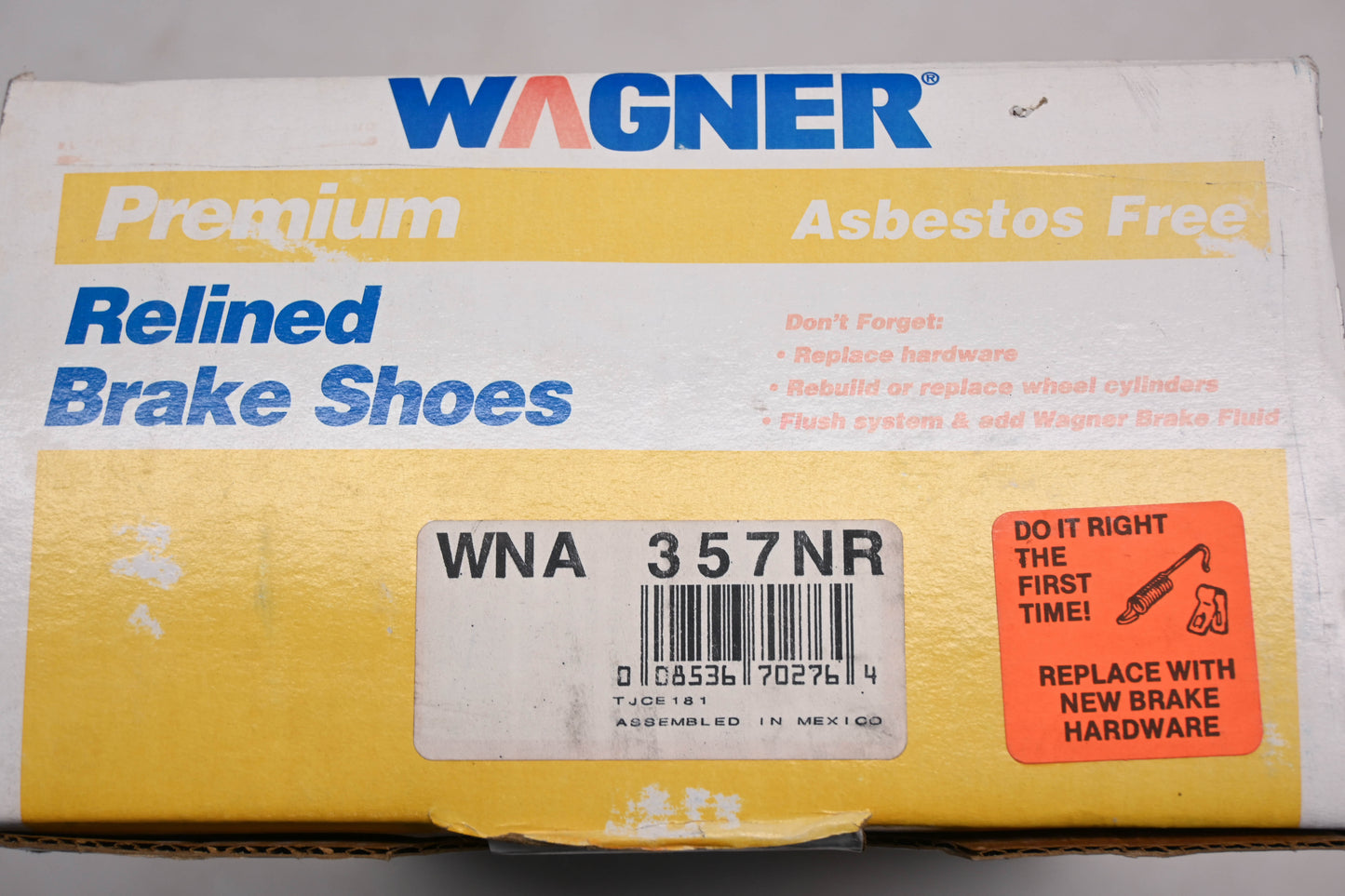 Wagner WNA357NR Relined Brake Shoe Kit NOS