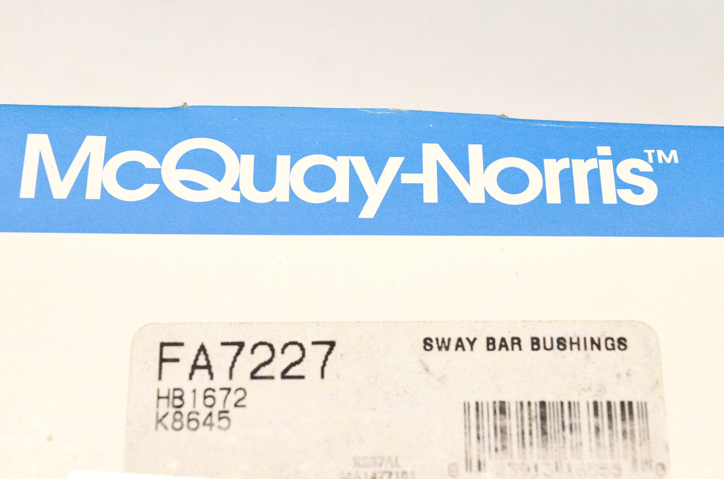 McQuay-Norris FA7227, HB1672, K8645 Sway Bar Bushings Qty 2 NOS
