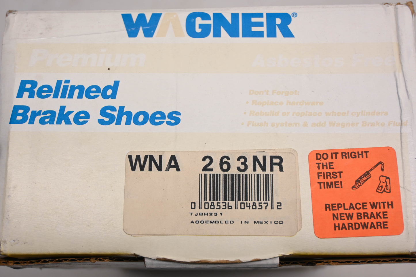 Wagner WNA263NR Relined Brake Shoe Kit NOS