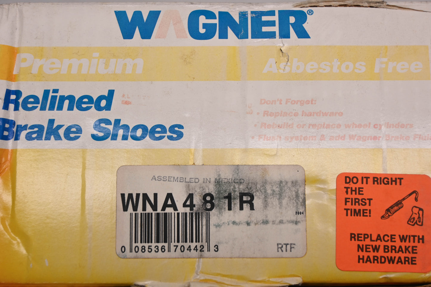 Wagner WNA481R Relined Brake Shoe Kit NOS