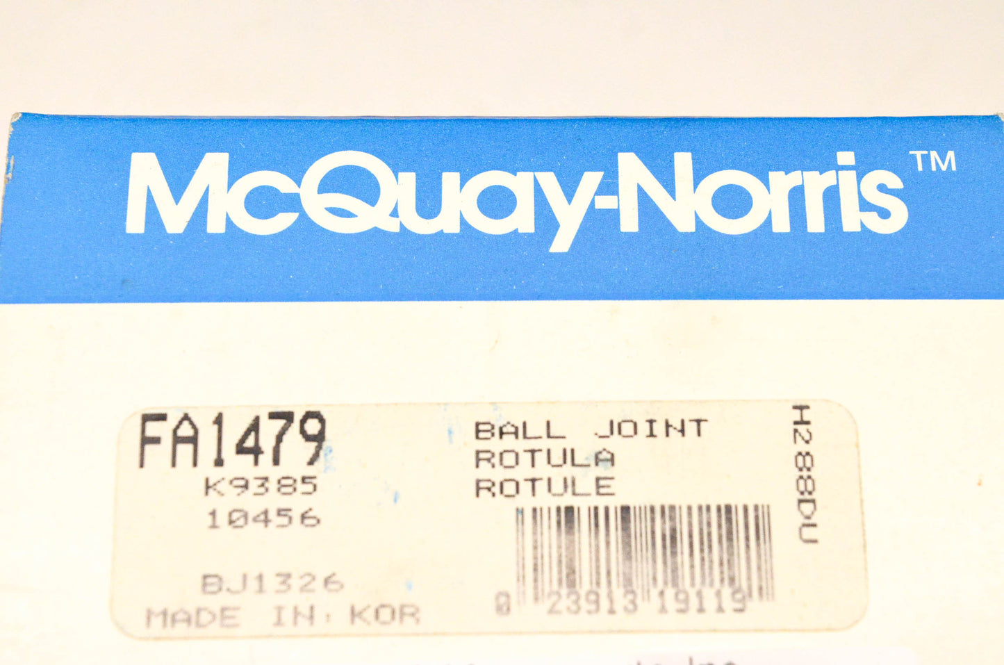 McQuay-Norris FA1479, K9385, 2601355 Ball Joint Kit NOS