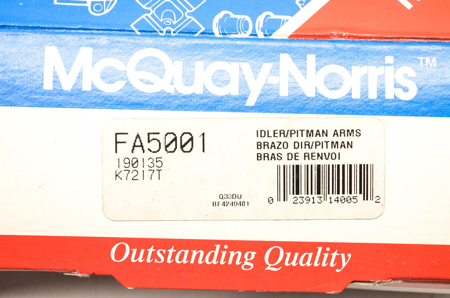 McQuay-Norris FA5001, 190135, K727T Pitman Arms Idler Kit NOS