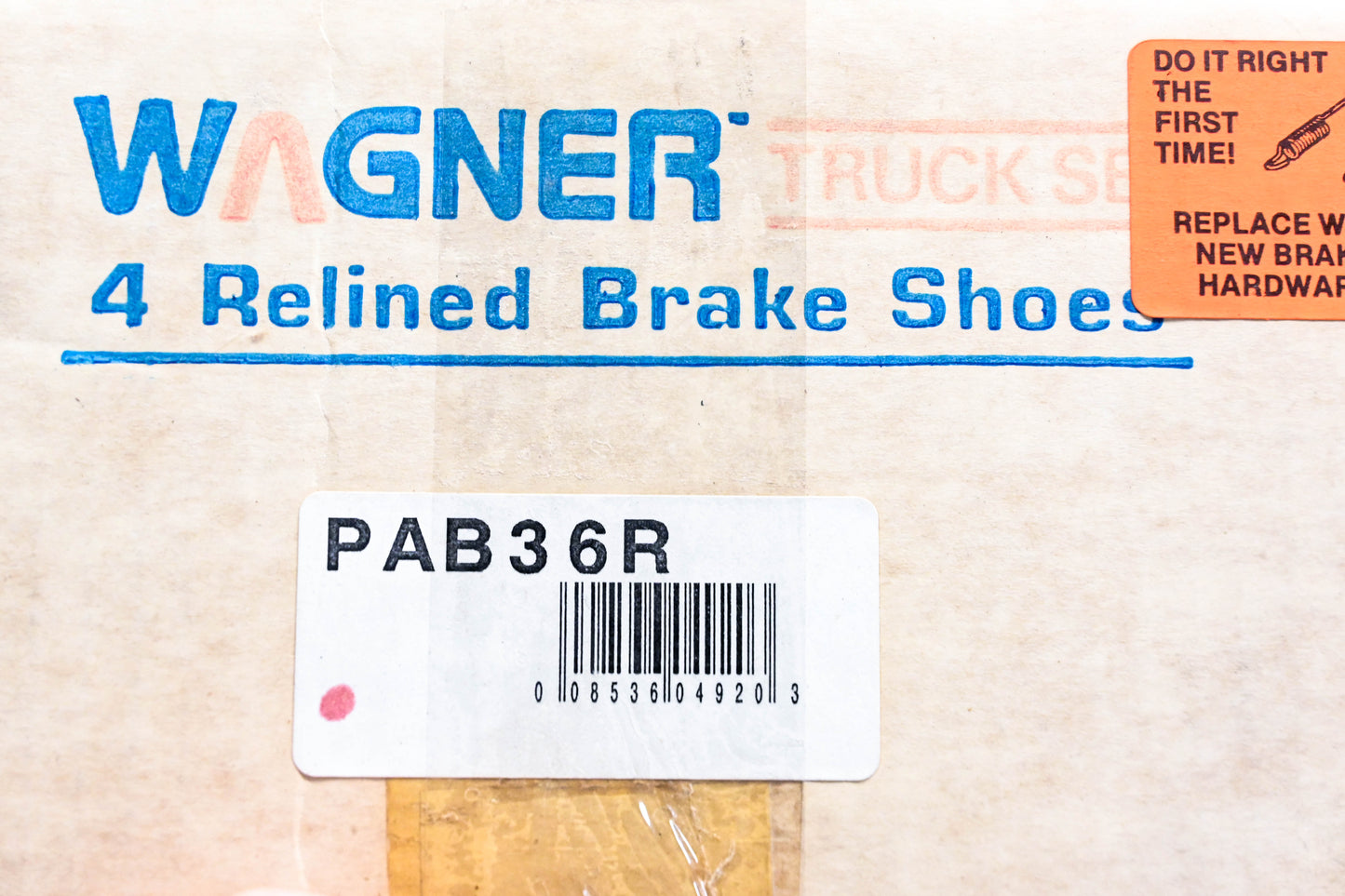 Wagner PAB36R Relined Brake Shoe Kit NOS
