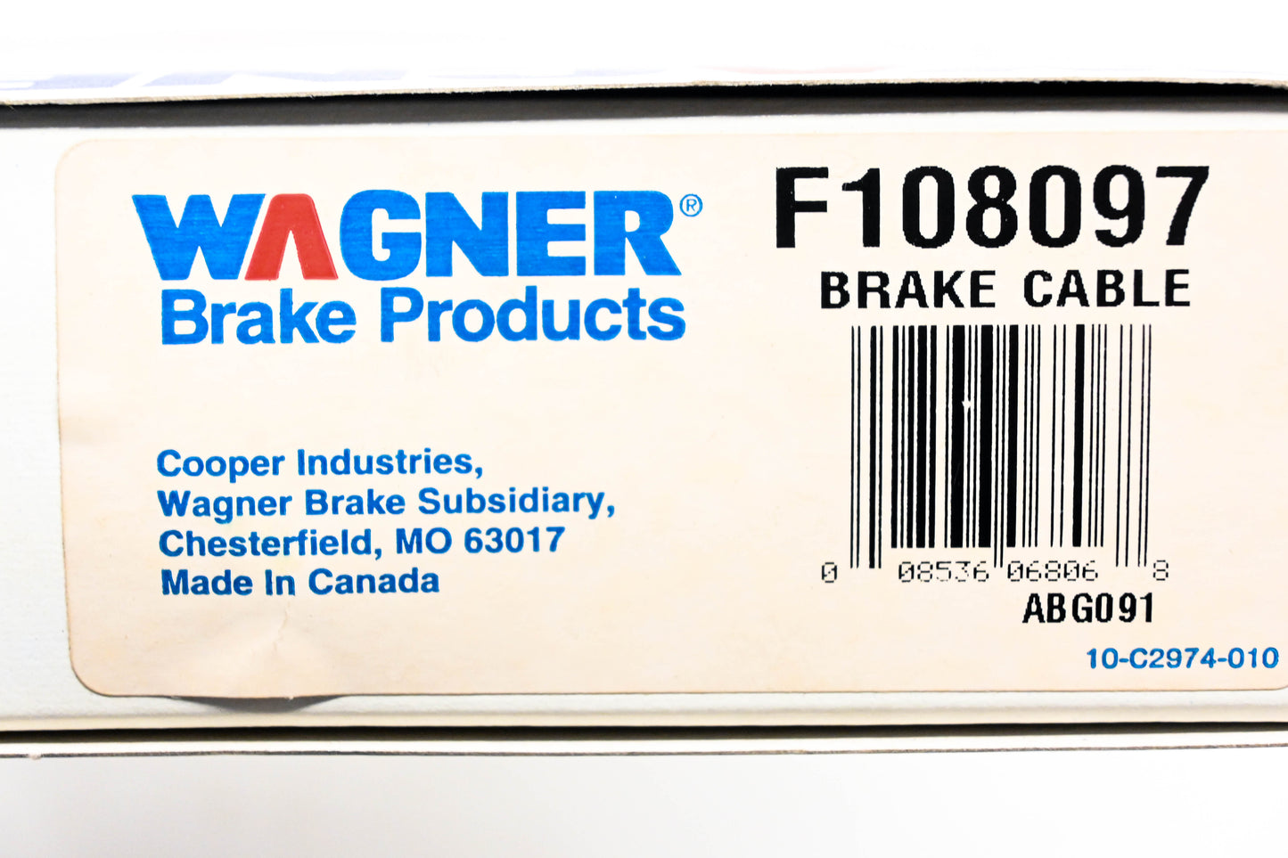Wagner F108097 Parking Brake Cable Assembly NOS