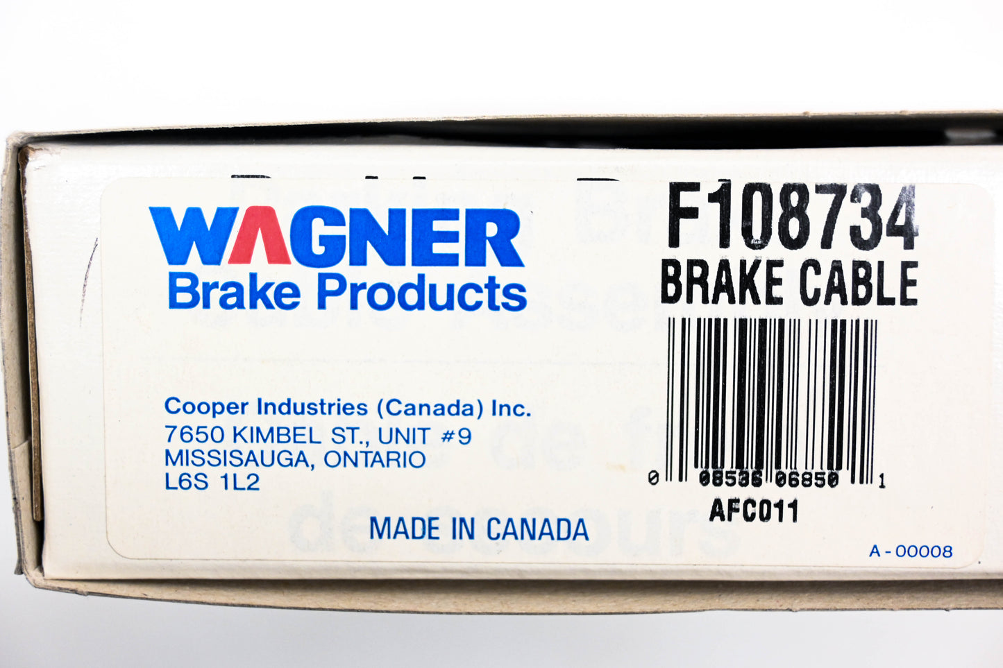 Wagner F108734 Parking Brake Cable Kit NOS