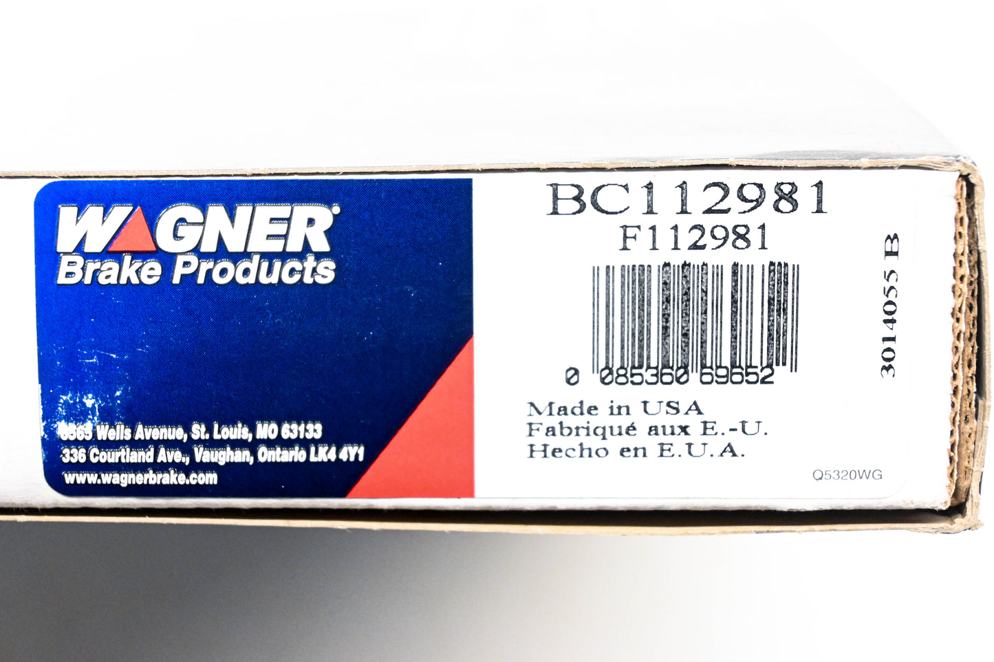 Wagner BH112981, F112981 Parking Brake Cable Kit NOS