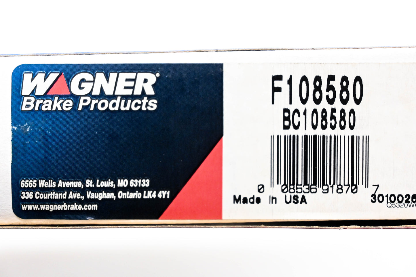 Wagner F108580, BC108580 Parking Brake Cable Assembly NOS