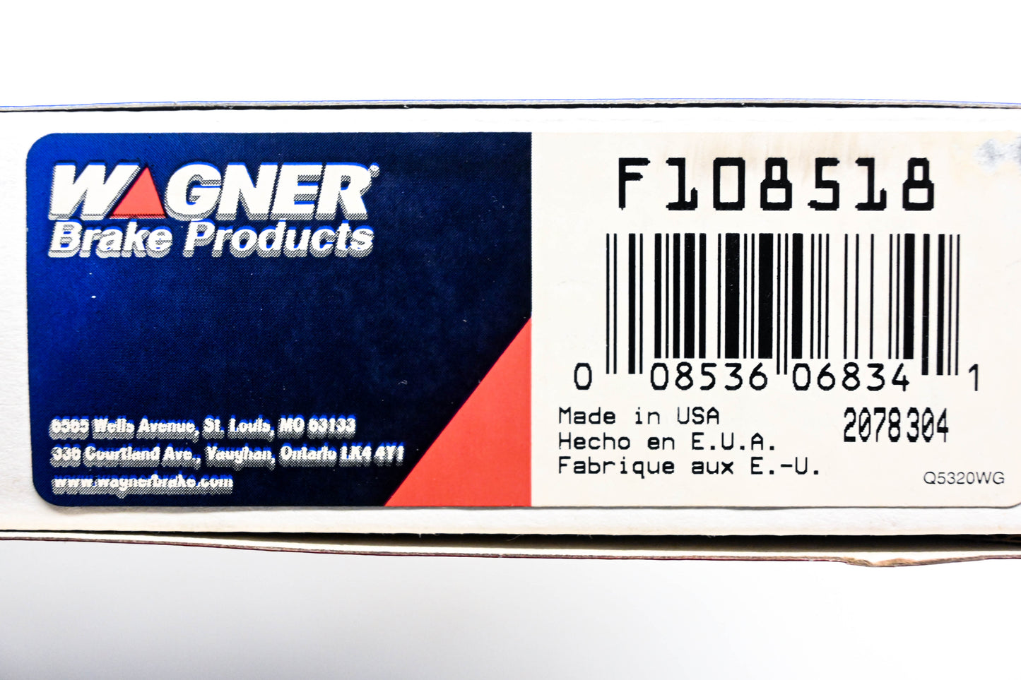 Wagner F108518 Parking Brake Cable Kit NOS