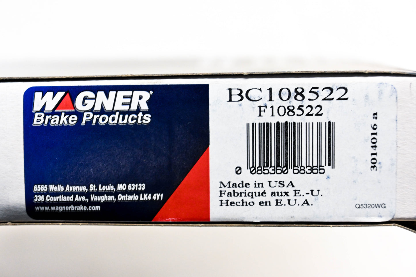 Wagner BC108522, F108522 Parking Brake Cable Kit NOS