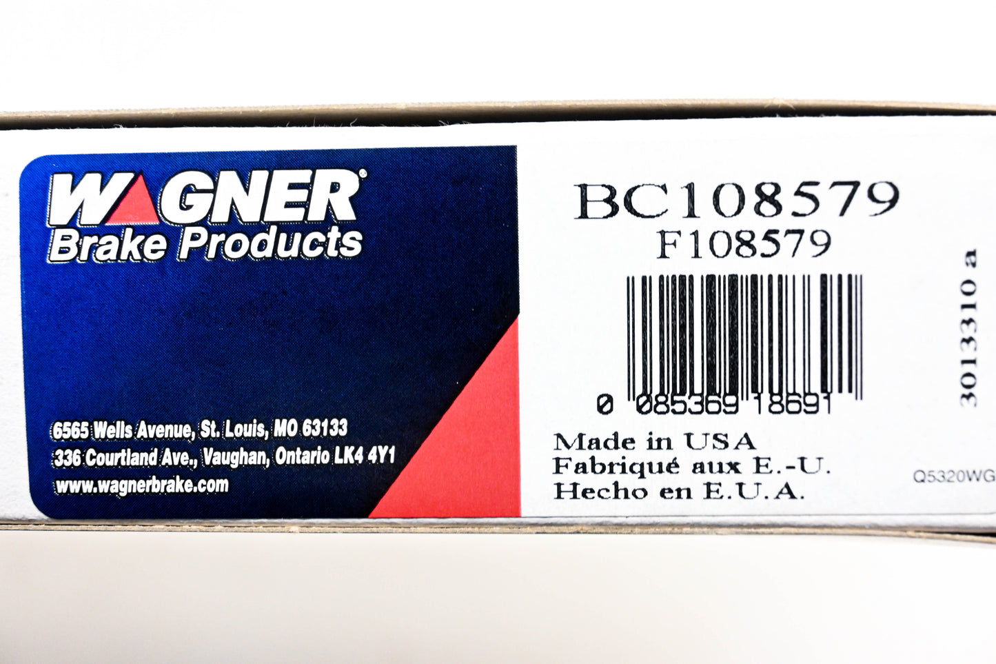 Wagner BC108579, F108579 Parking Brake Cable Assembly NOS