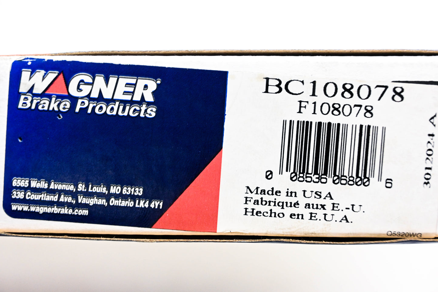 Wagner BC108078, F108078 Parking Brake Cable Kit NOS