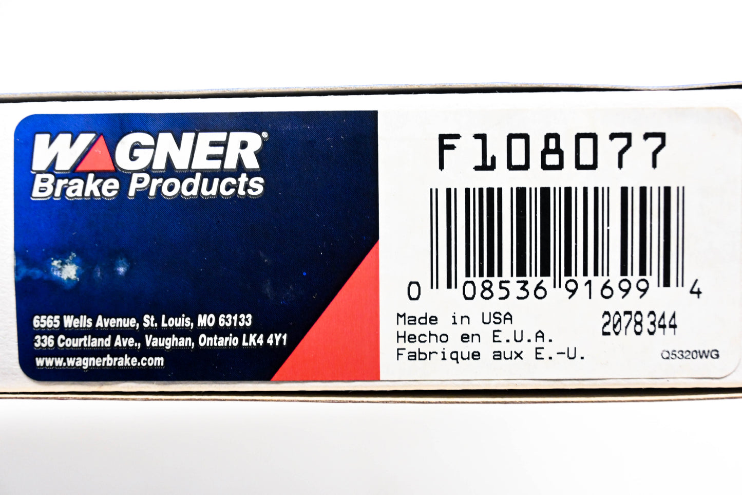 Wagner F108077 Parking Brake Cable Assembly NOS