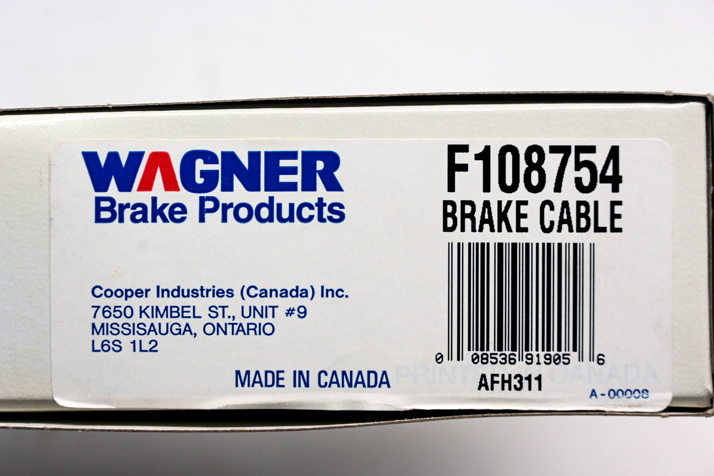 Wagner F108754 Parking Brake Cable Assembly NOS