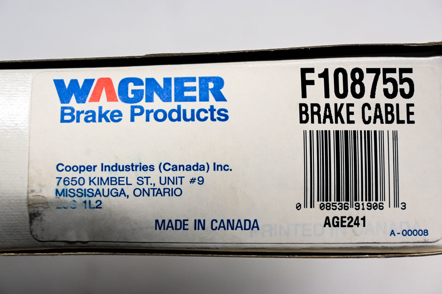 Wagner F108755 Parking Brake Cable Assembly NOS
