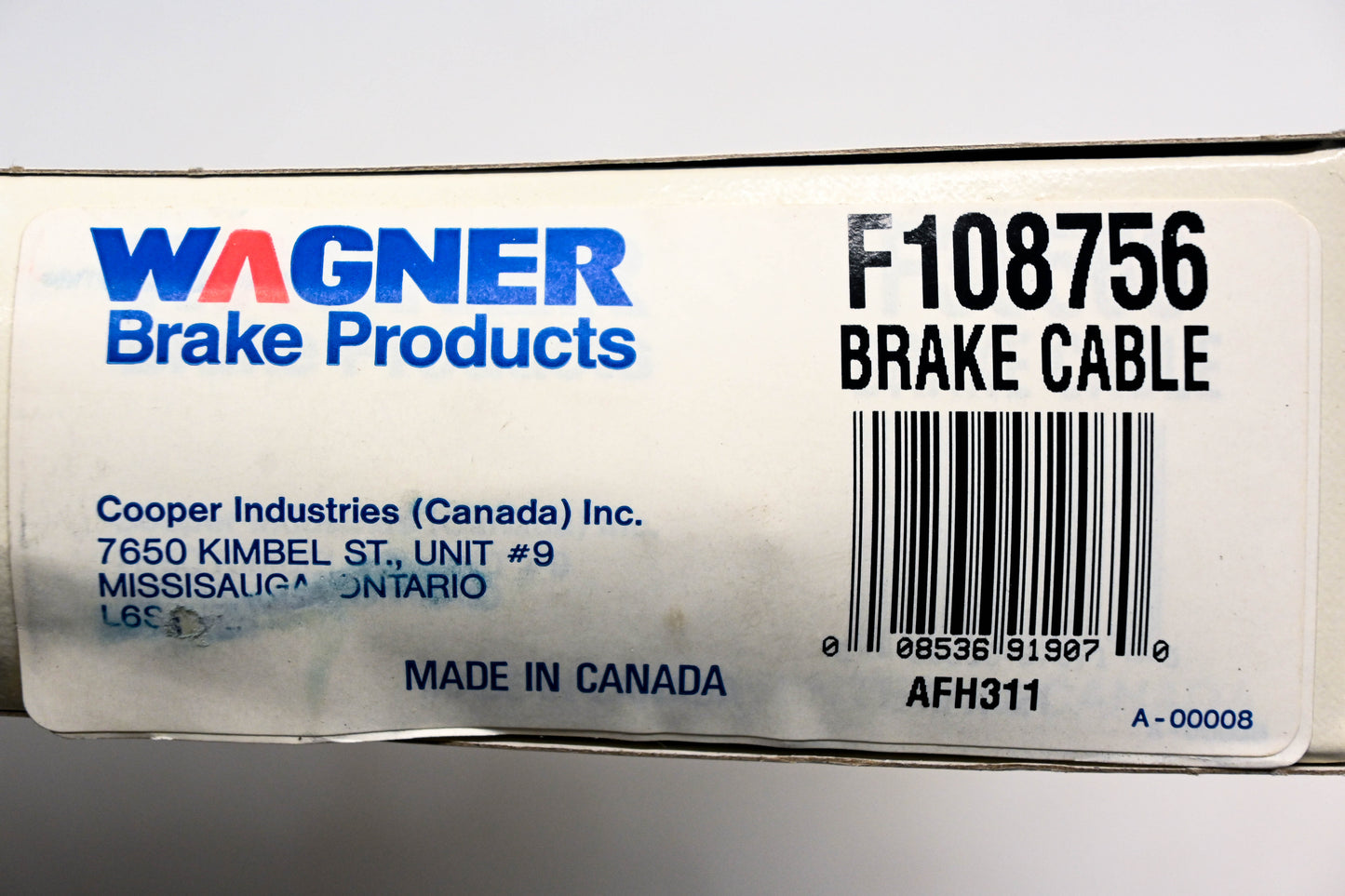 Wagner F108756 Parking Brake Cable Assembly NOS
