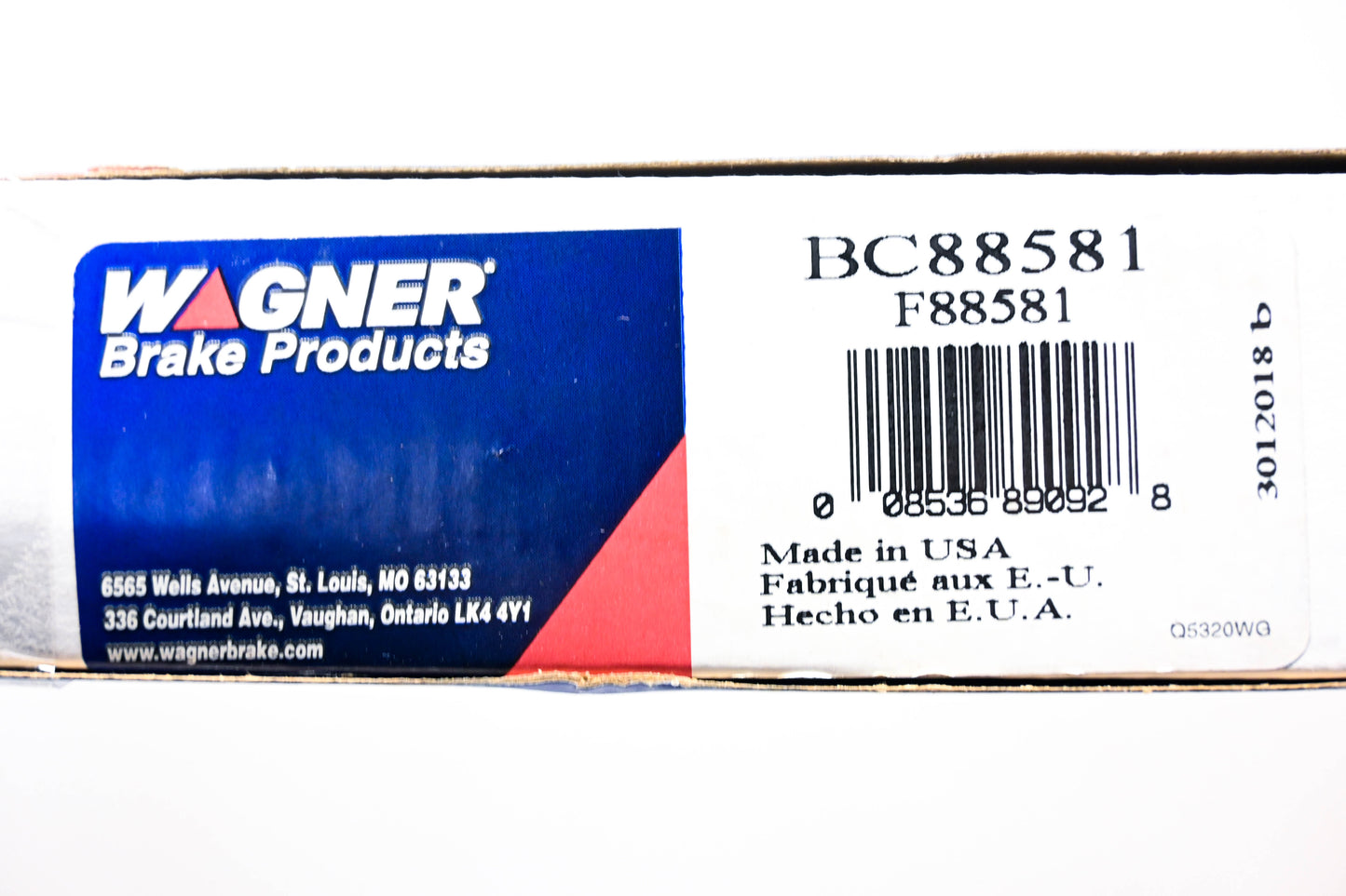 Wagner BC88581, F88581 Brake Cable Kit NOS