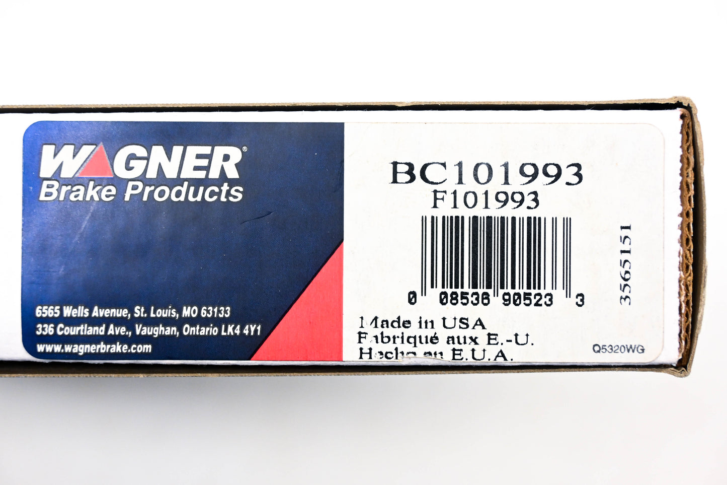 Wagner BC101993, F101993 Brake Cable NOS