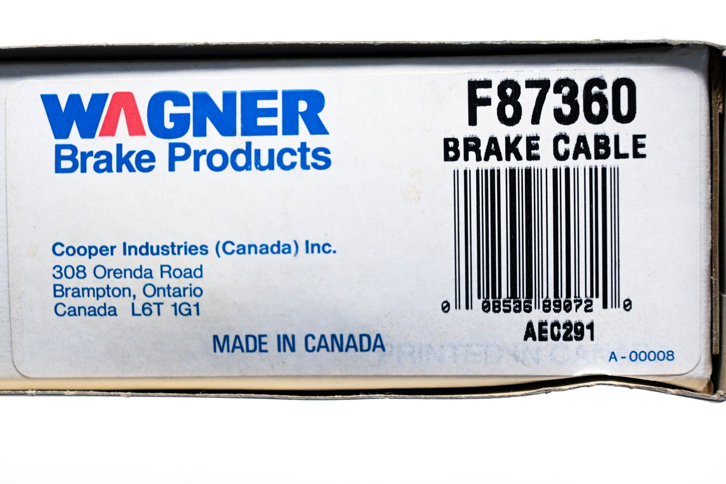 Wagner F87360 Brake Cable NOS