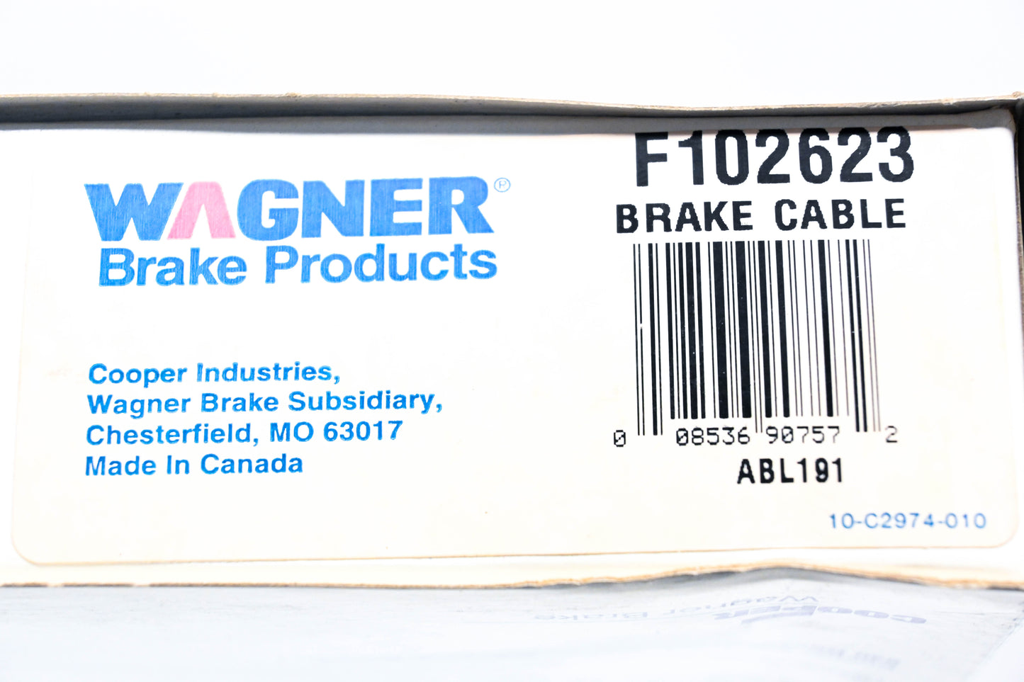 Wagner F102623 Brake Cable NOS